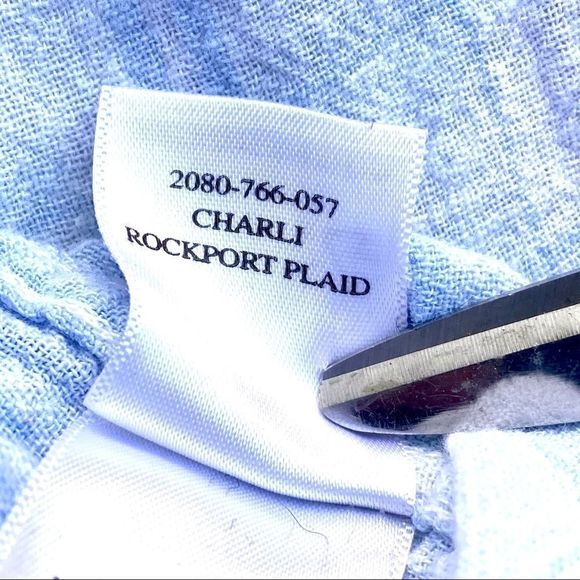 Rails Charli Rockport Plaid Linen Blend Button Down Shirt Size S - Picture 9 of 10